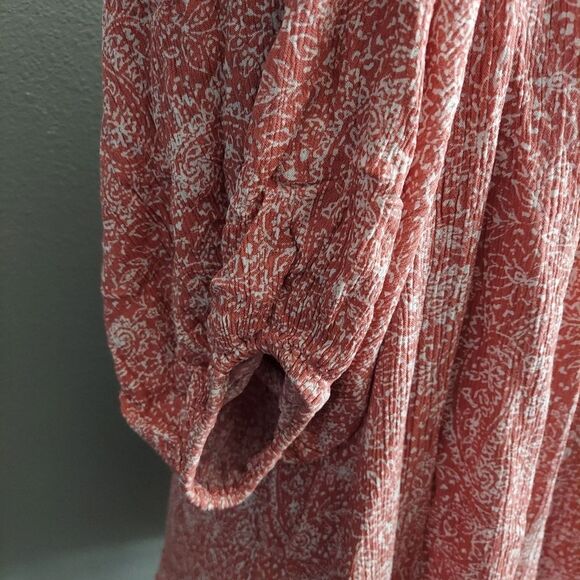 Jun & Ivy Square Neck Tie Back Mini Dress Pink Paisley Women's Small - Picture 4 of 6